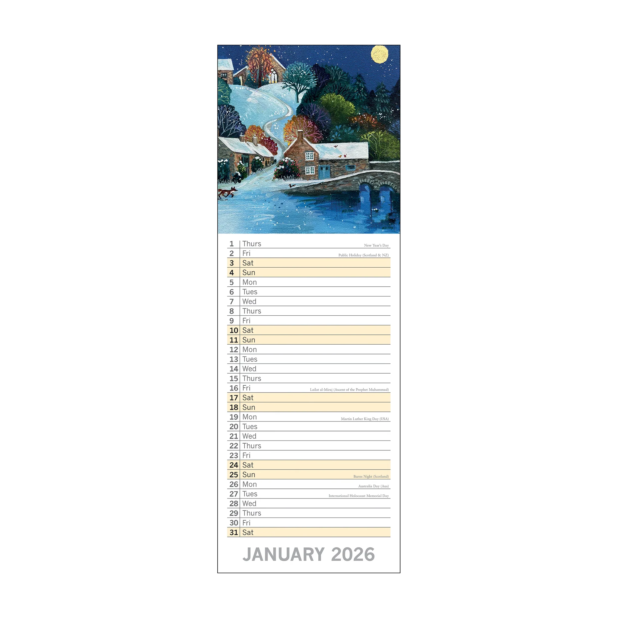 2026 Slimline Calendar A Country Stroll - Image 3