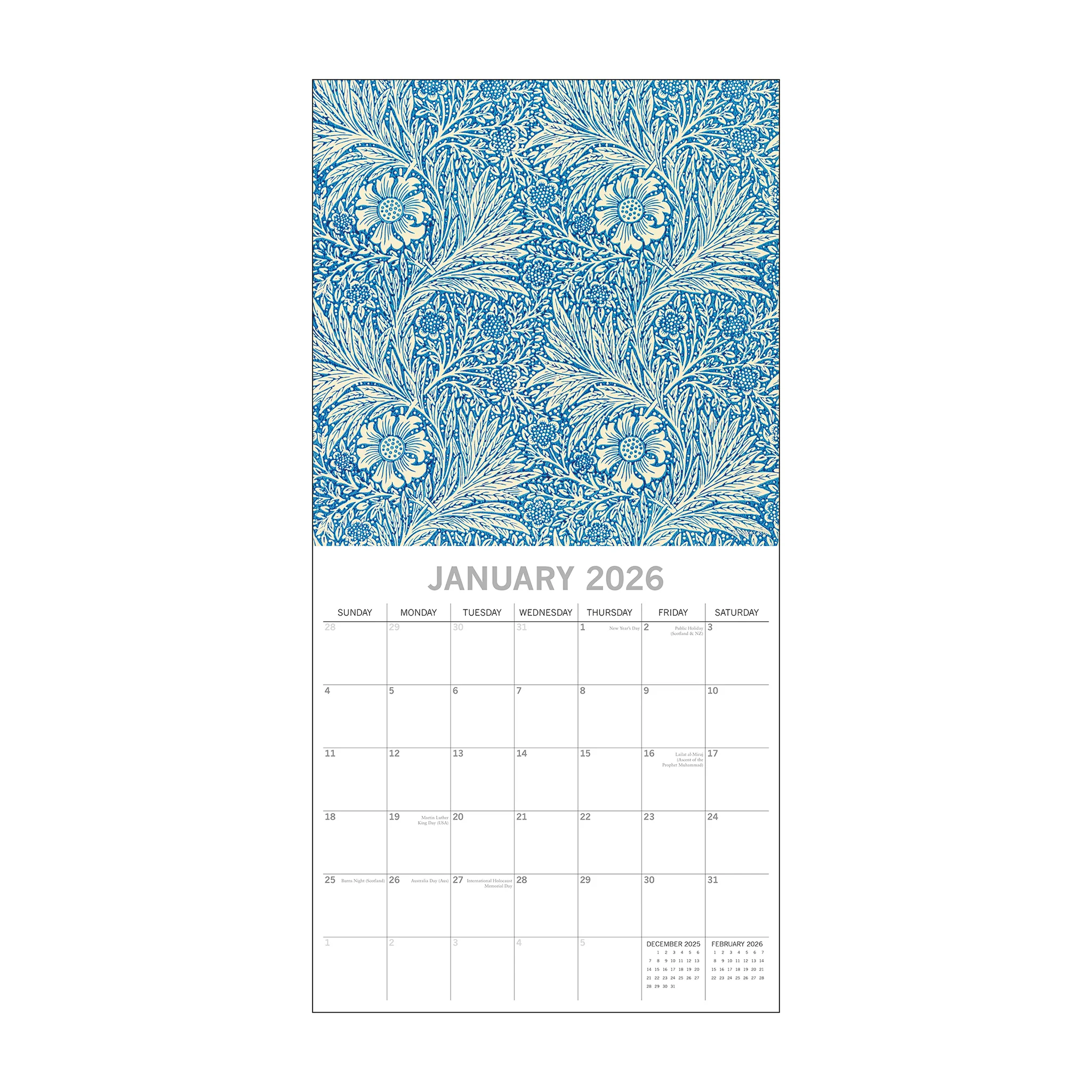 2026 Square Wall Calendar William Morris - Image 3