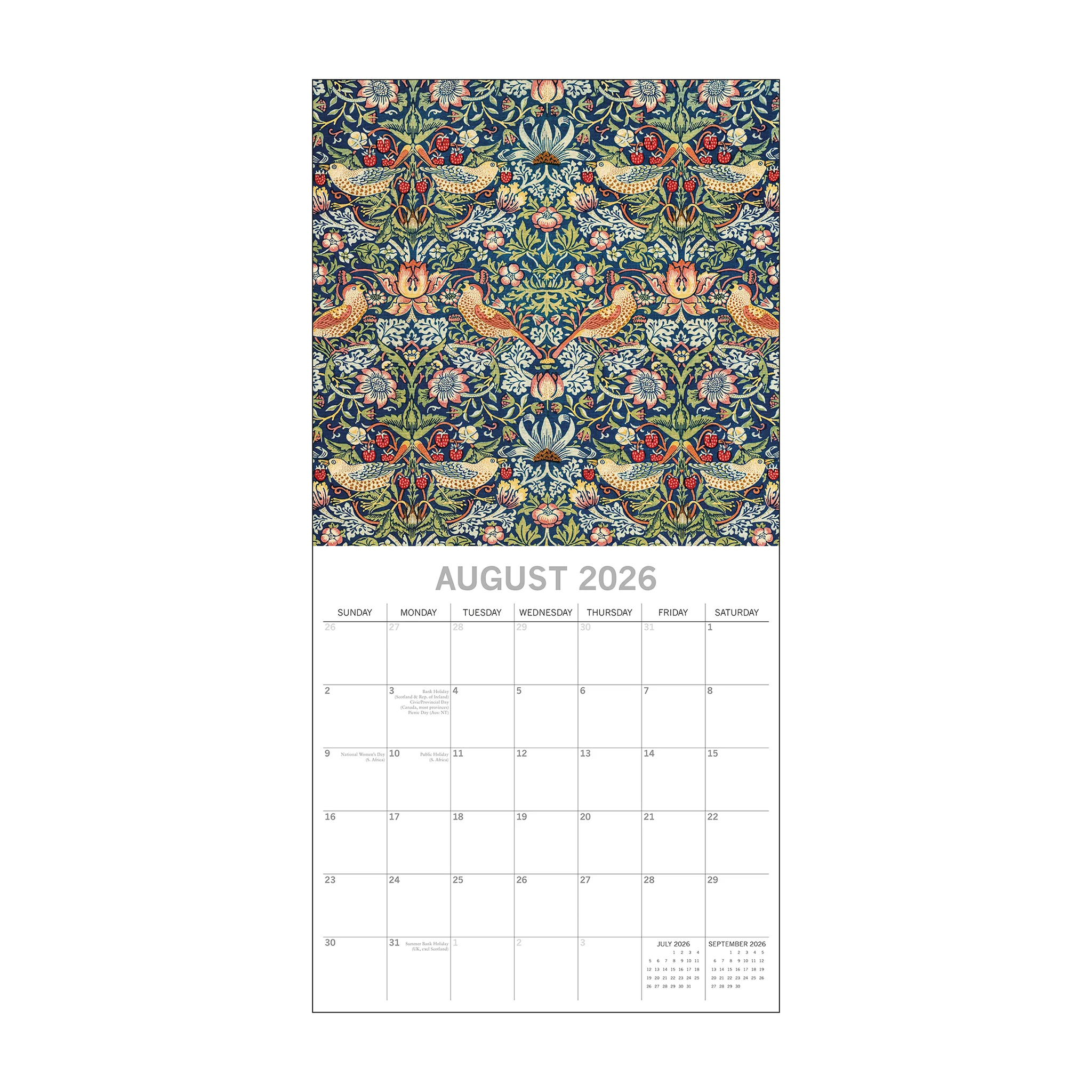 2026 Square Wall Calendar William Morris - Image 4