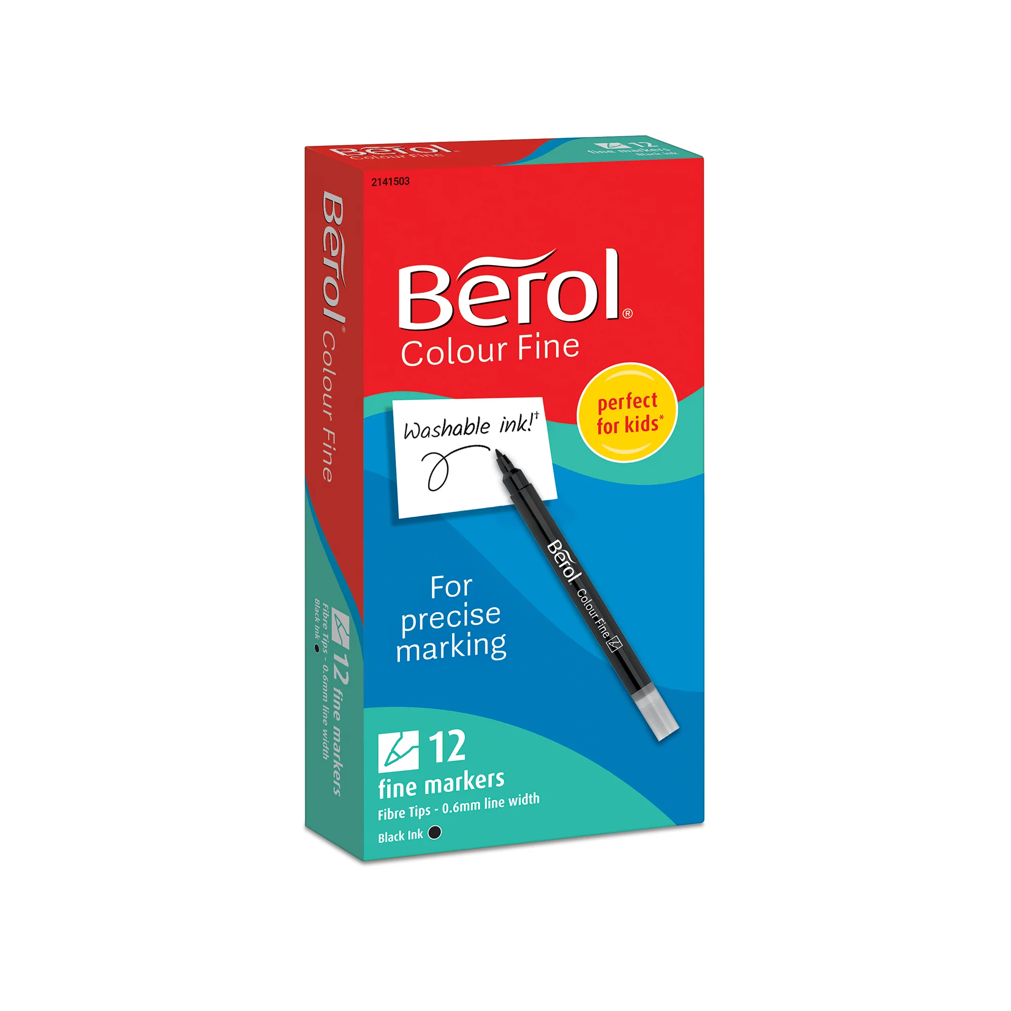 Berol Colourfine pens, pack of 12 - black - Image 2