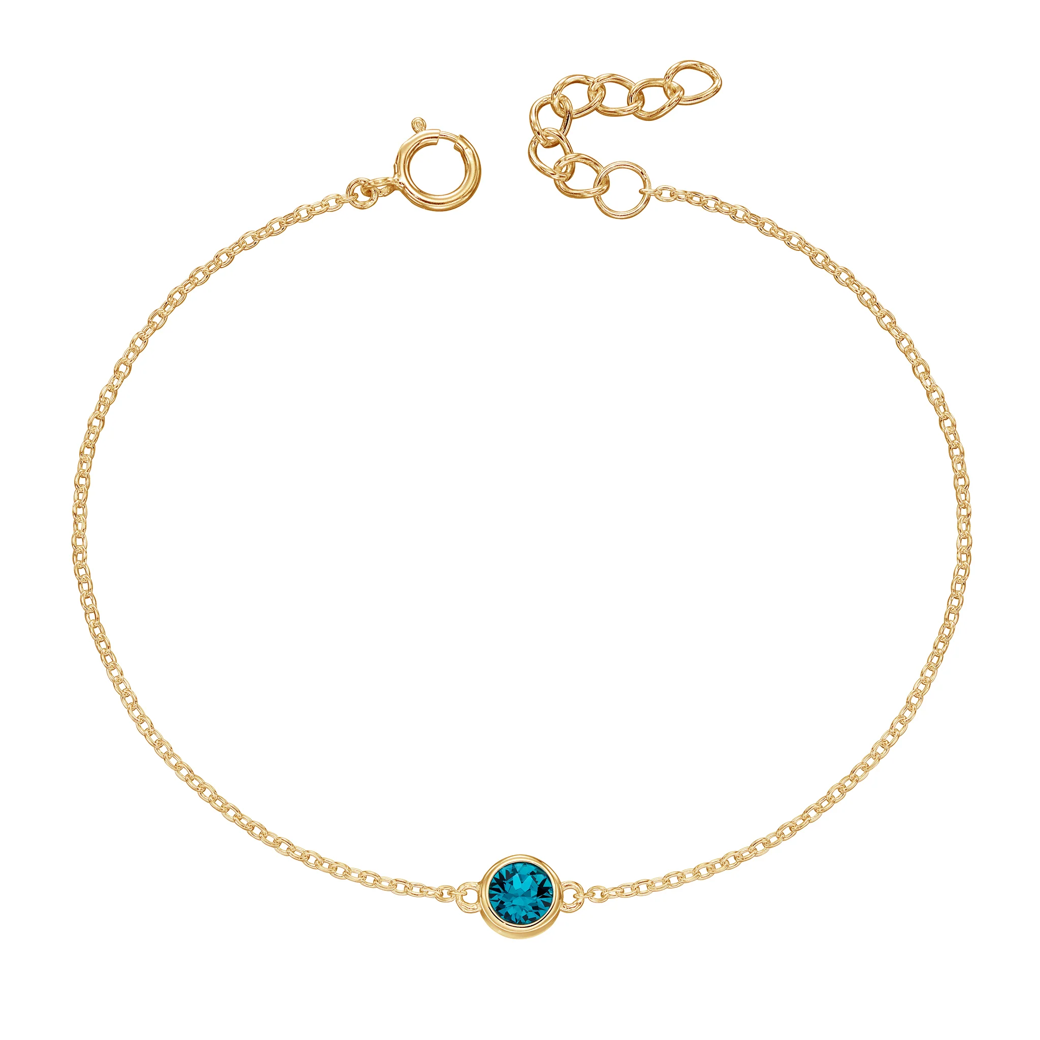 Gold bracelet with crystal birthstone with gift box - Image 12
