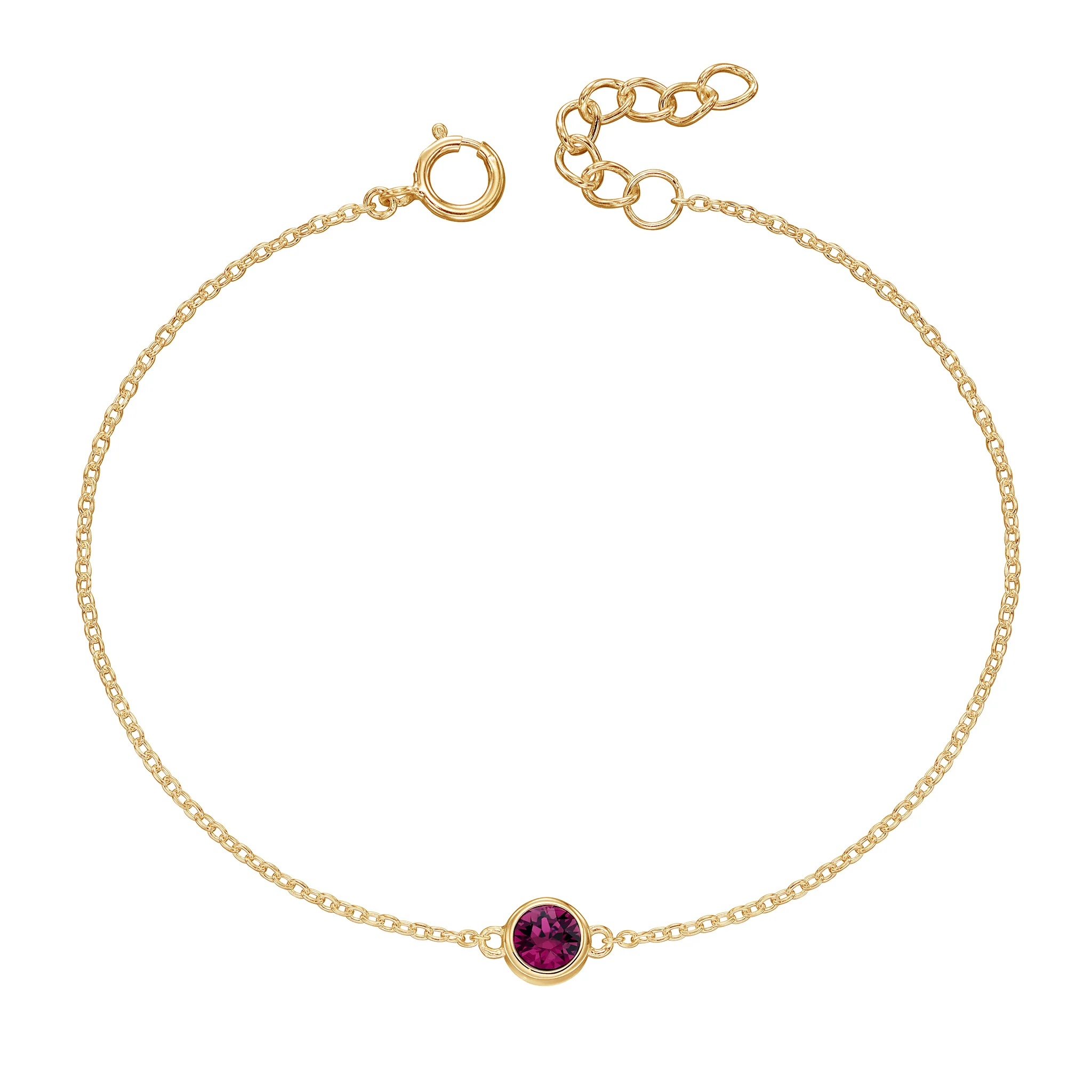 Gold bracelet with crystal birthstone with gift box - Image 2