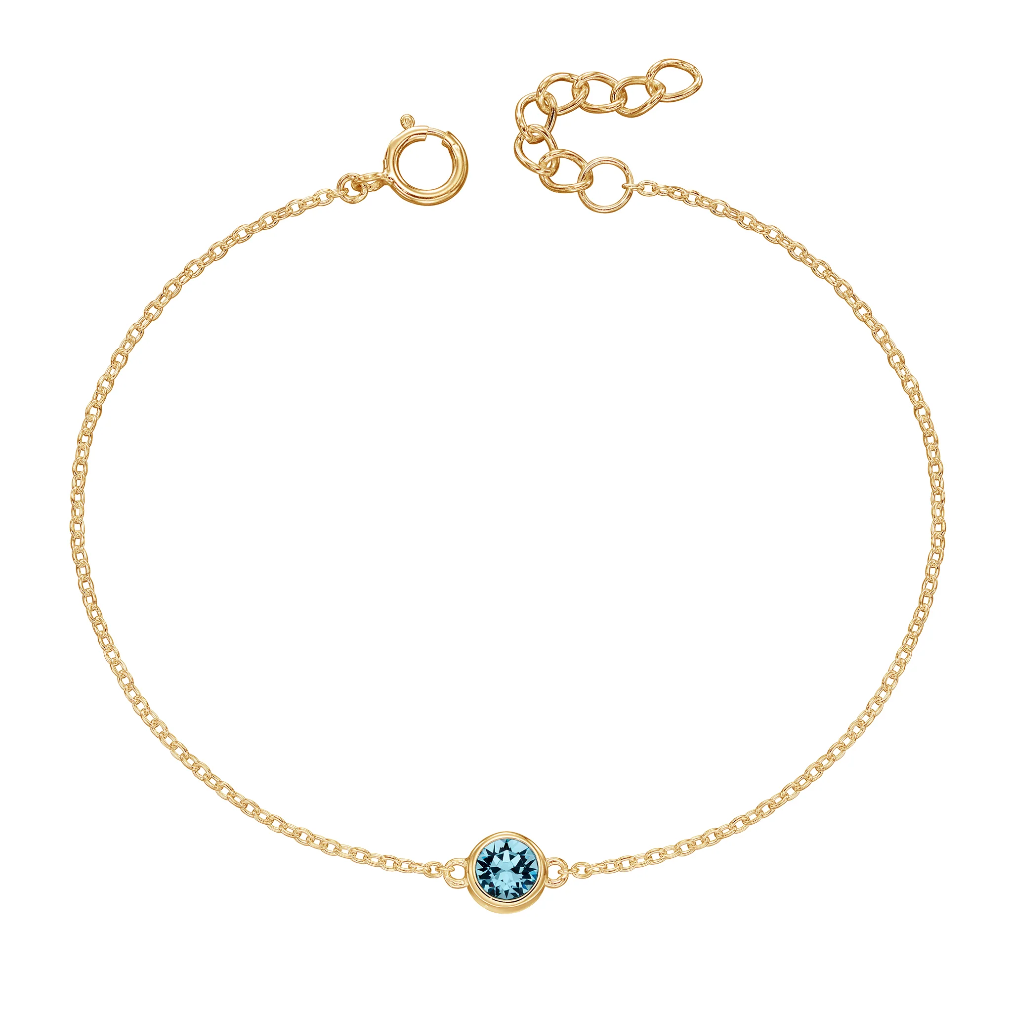 Gold bracelet with crystal birthstone with gift box - Image 3