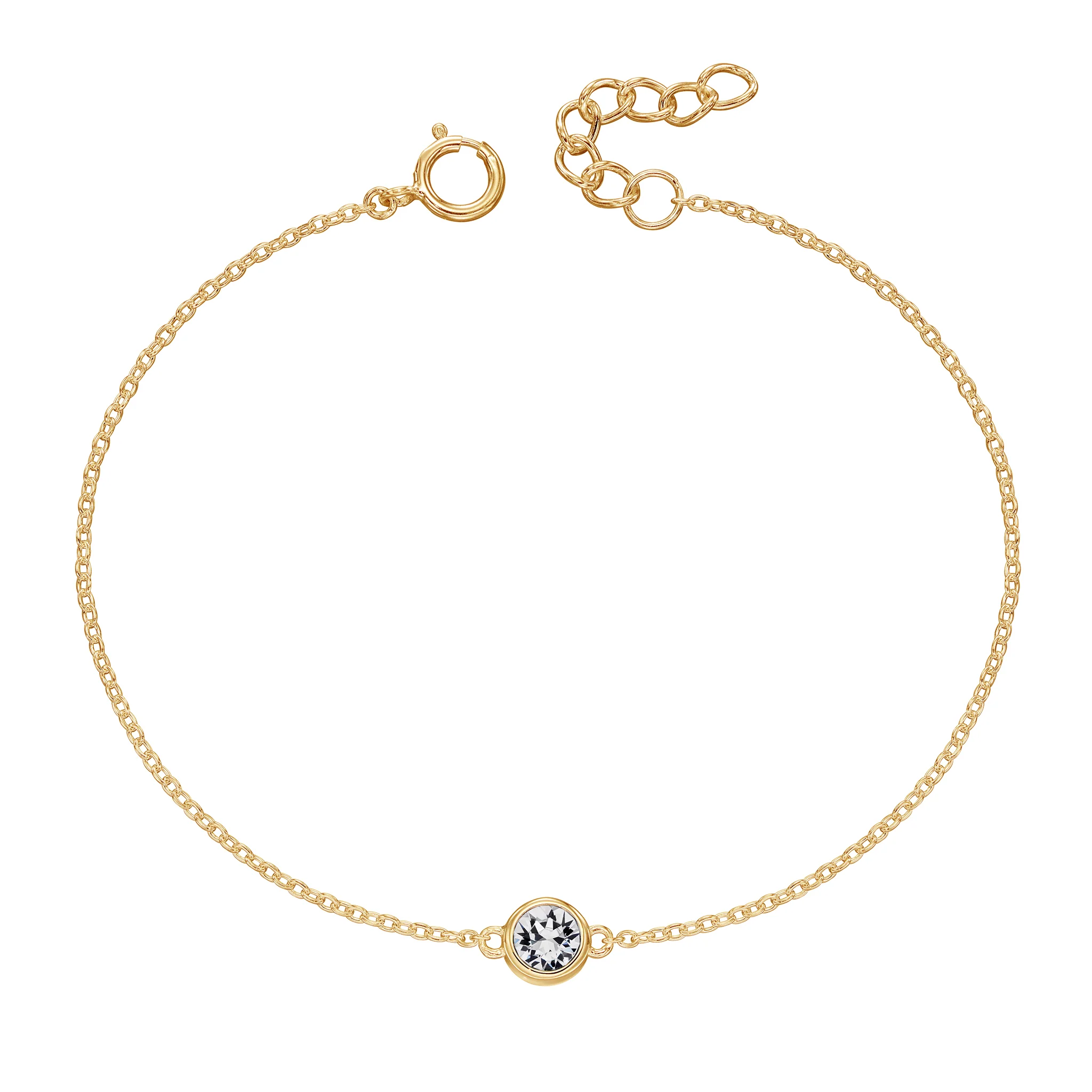 Gold bracelet with crystal birthstone with gift box - Image 4