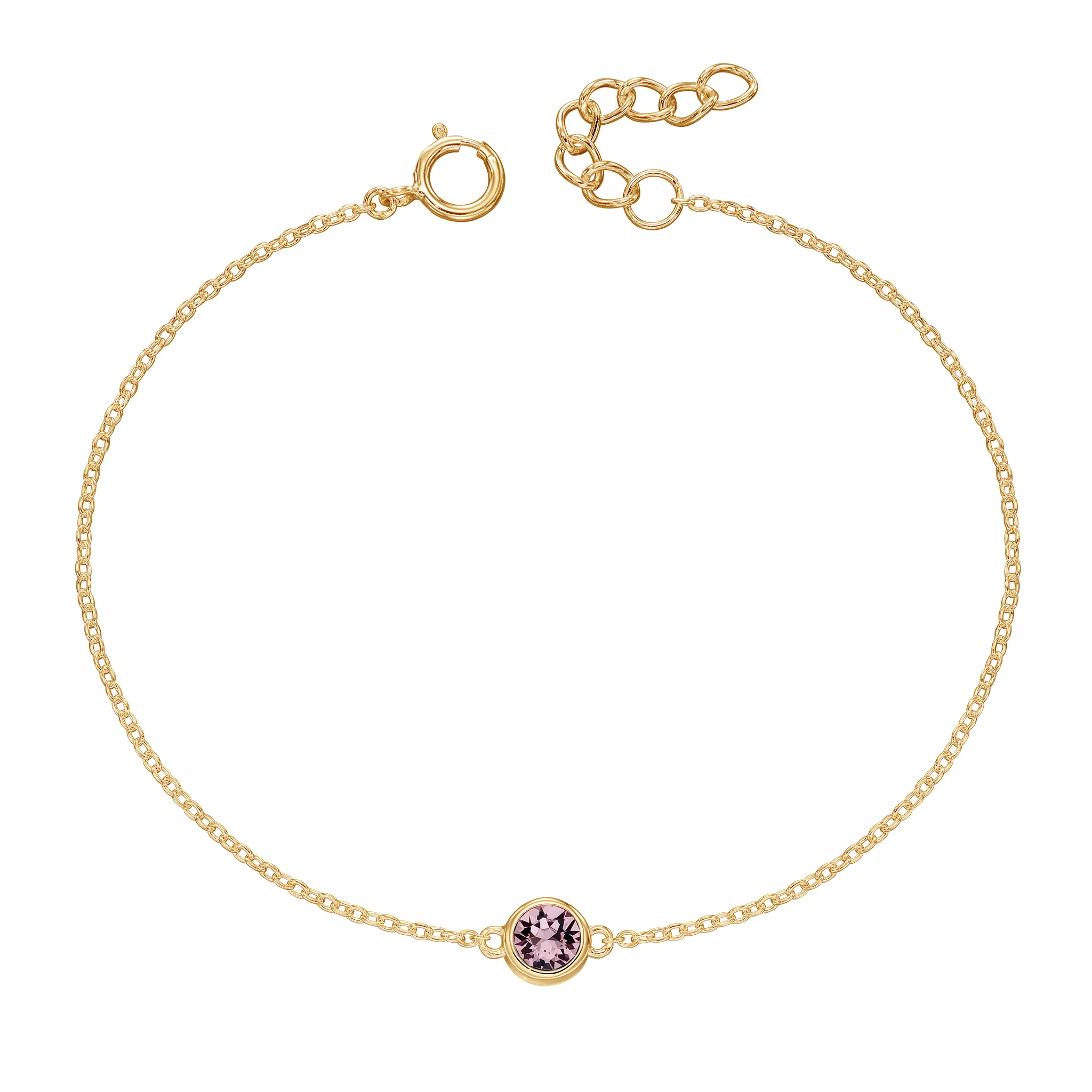 Gold bracelet with crystal birthstone with gift box - Image 6