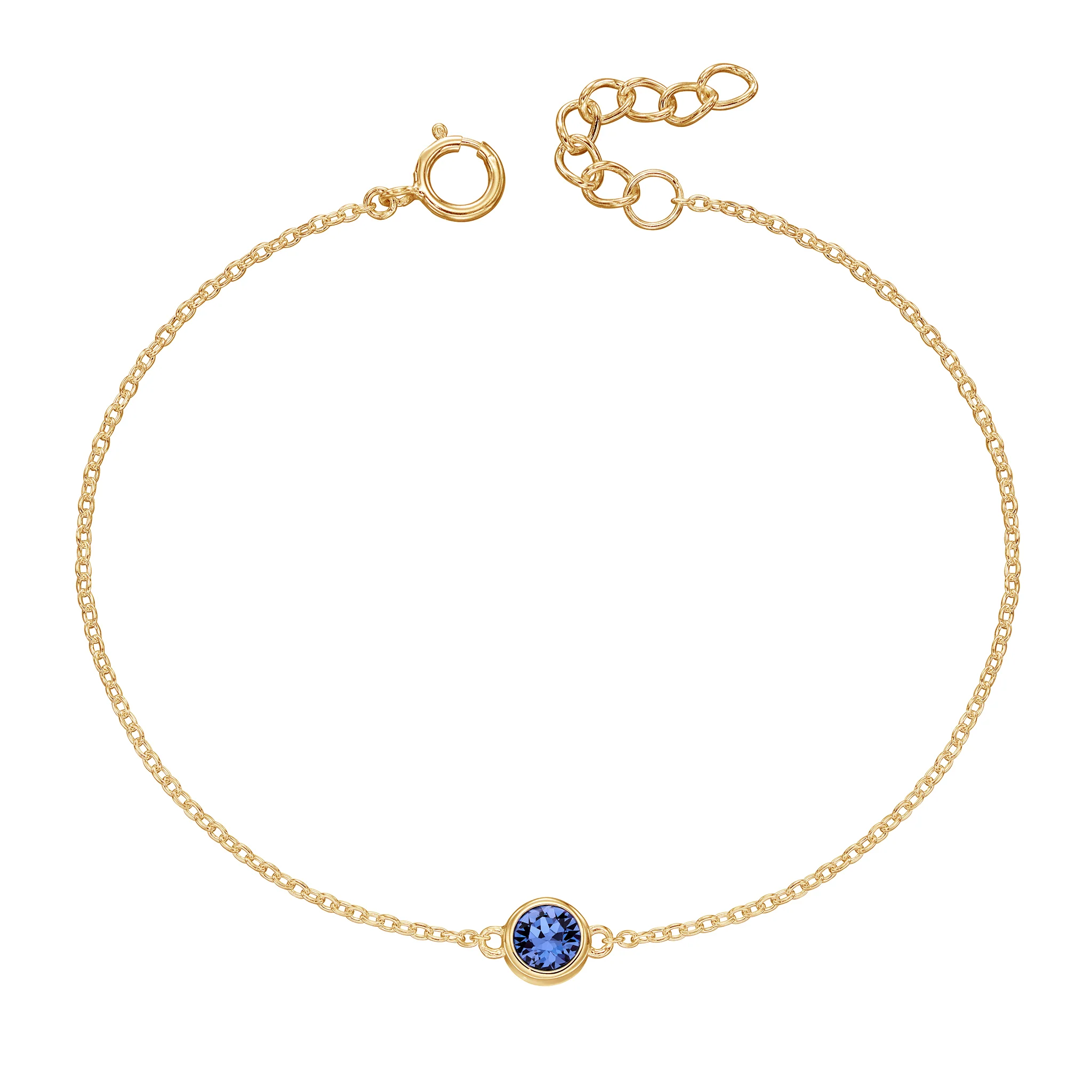 Gold bracelet with crystal birthstone with gift box - Image 9