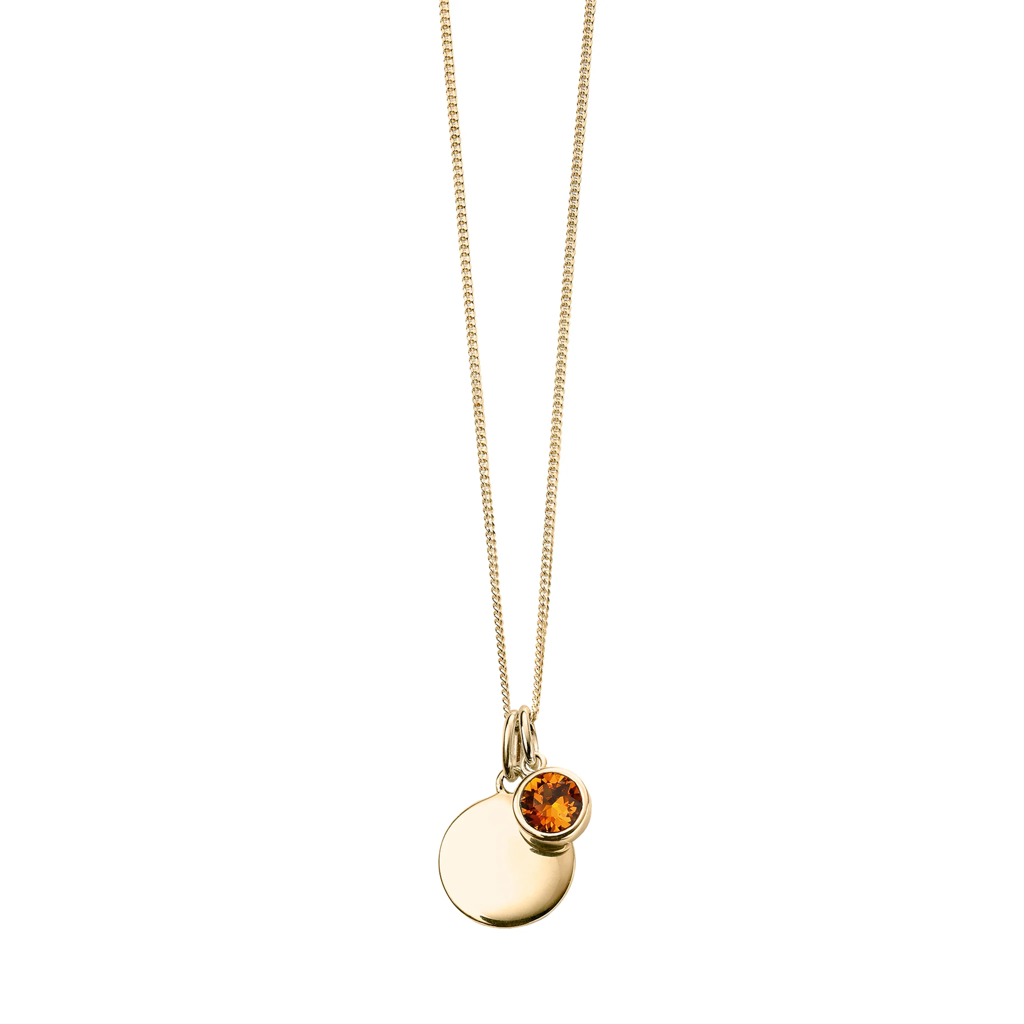 Gold necklace with crystal birthstone with gift box - Image 11
