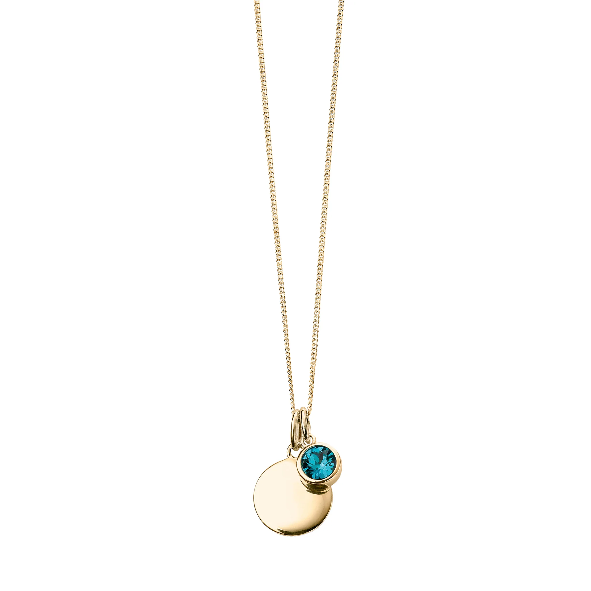 Gold necklace with crystal birthstone with gift box - Image 12