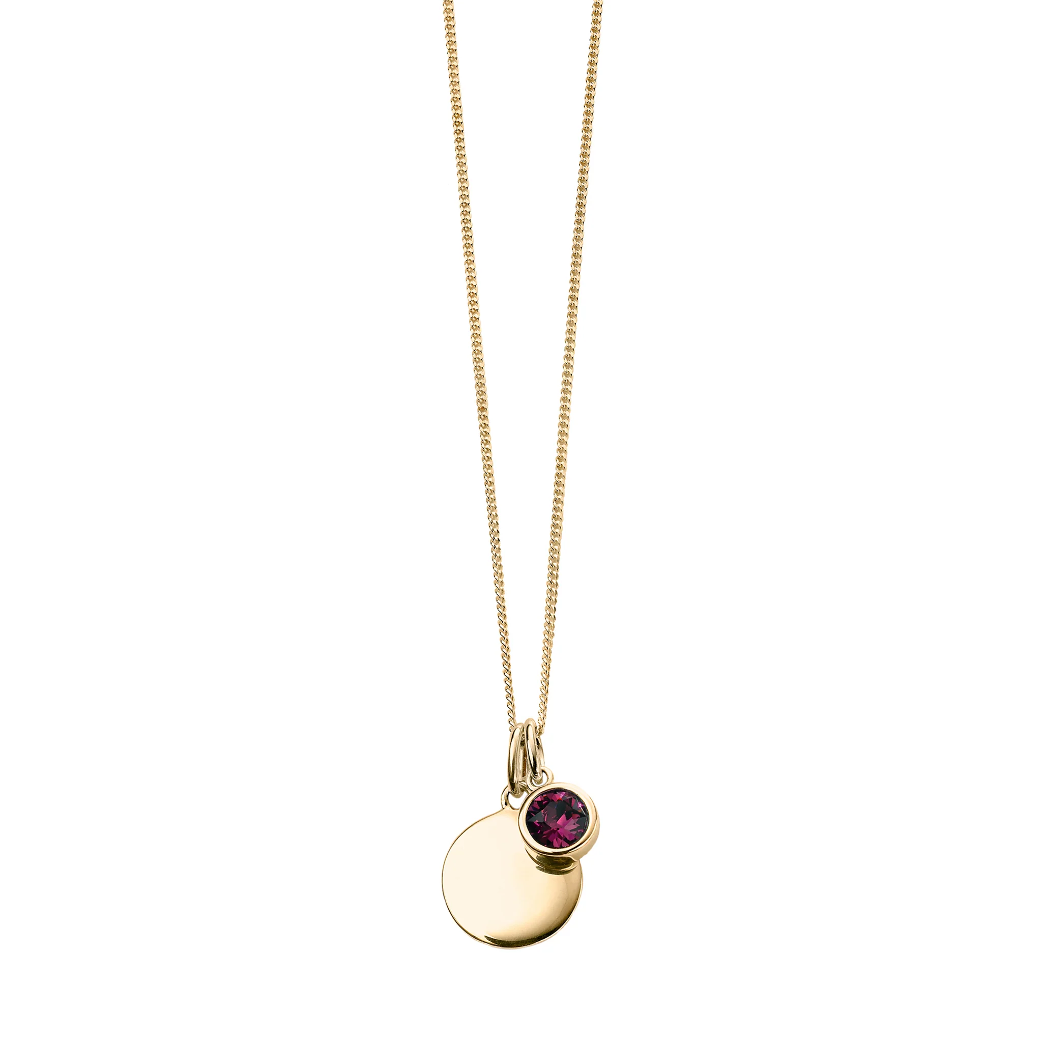 Gold necklace with crystal birthstone with gift box - Image 2