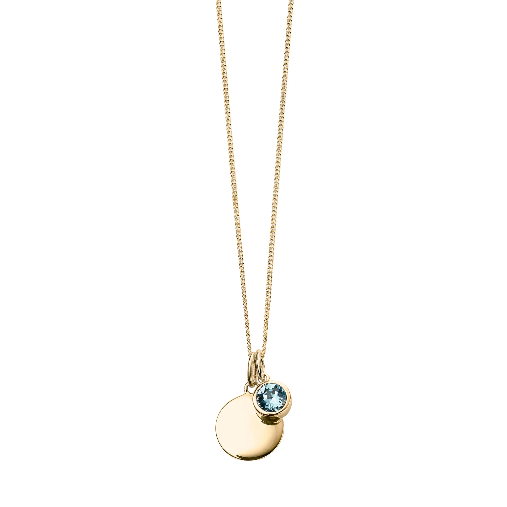 Gold necklace with crystal birthstone with gift box - Image 3
