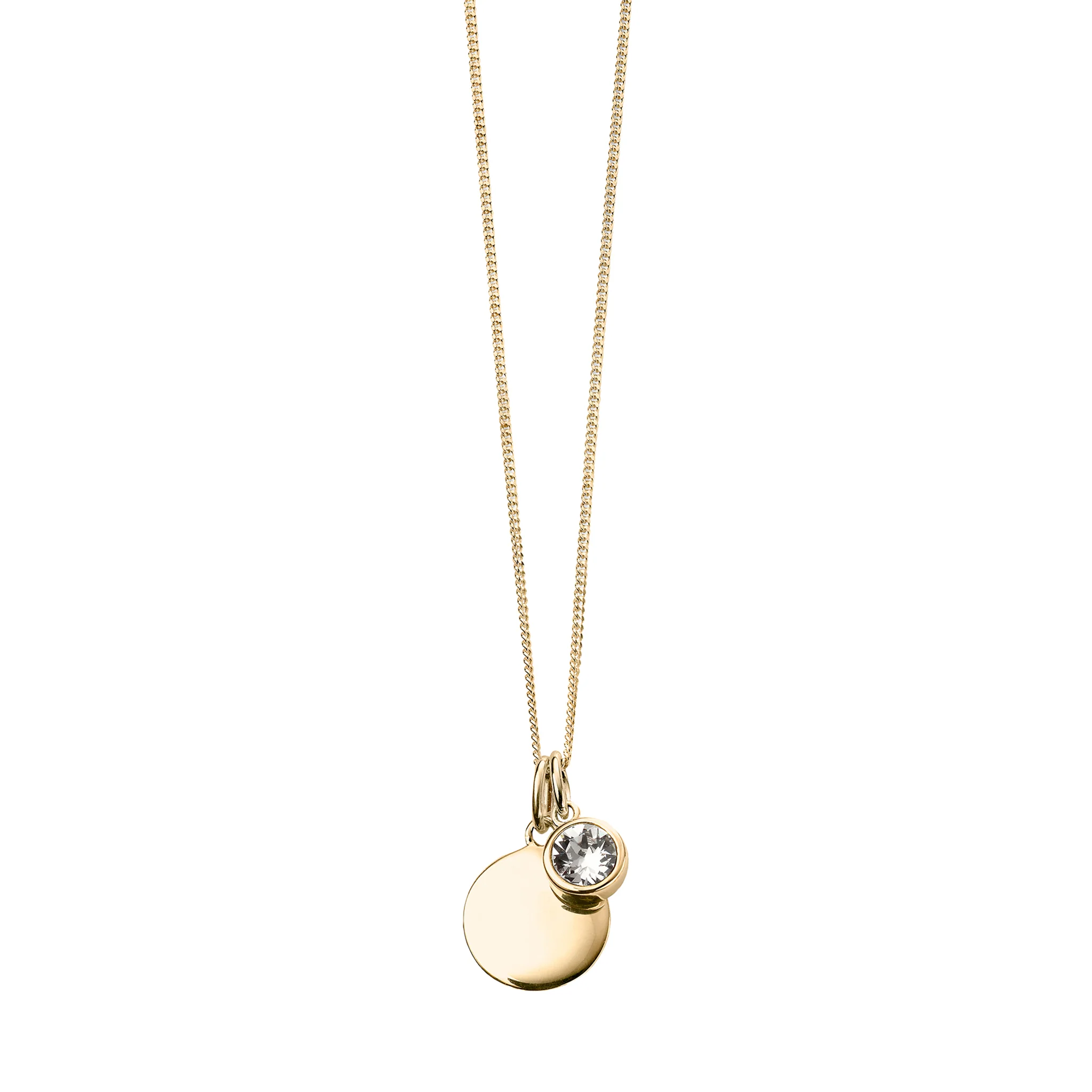 Gold necklace with crystal birthstone with gift box - Image 4