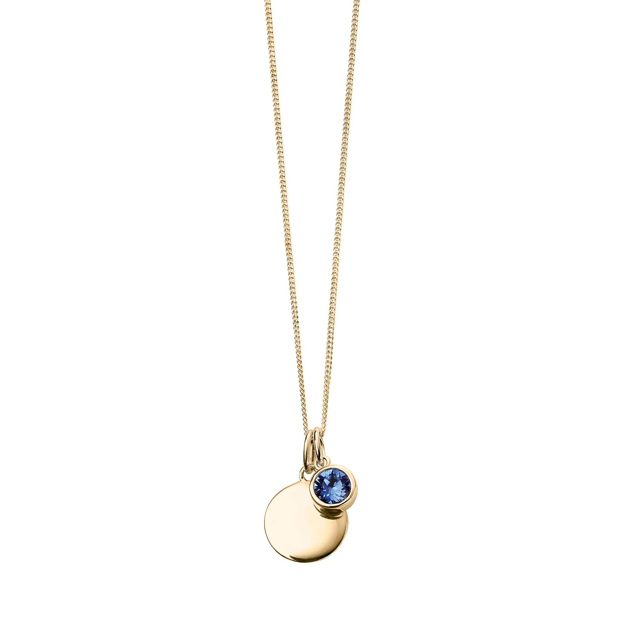 Gold necklace with crystal birthstone with gift box - Image 9