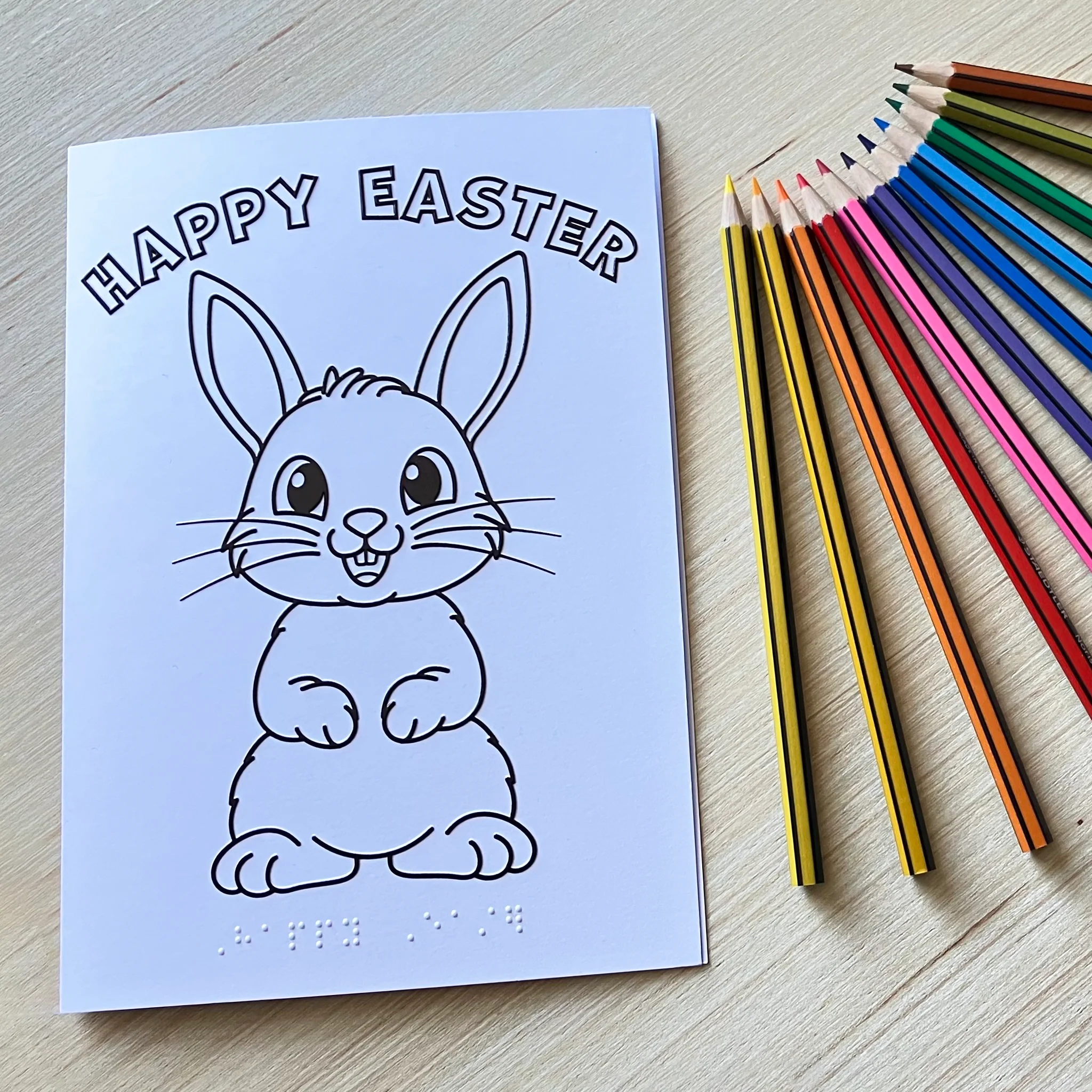 Inclusive Colour-in Easter Bunny charity card - Image 4