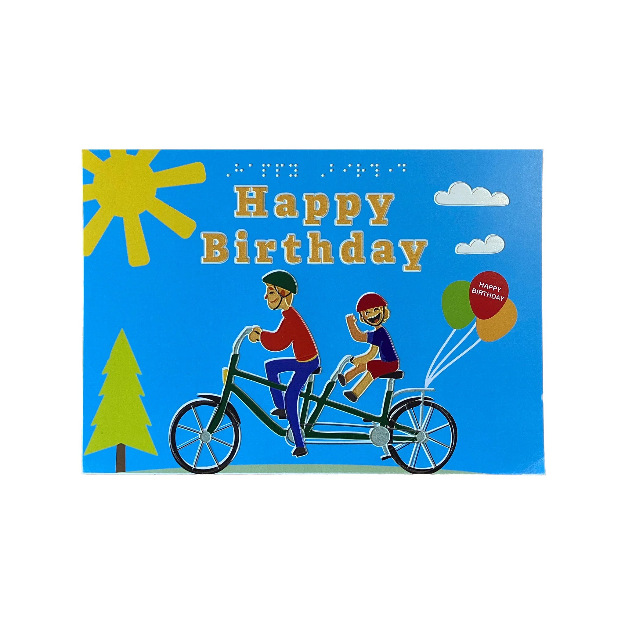 Inclusive tandem bike charity birthday card