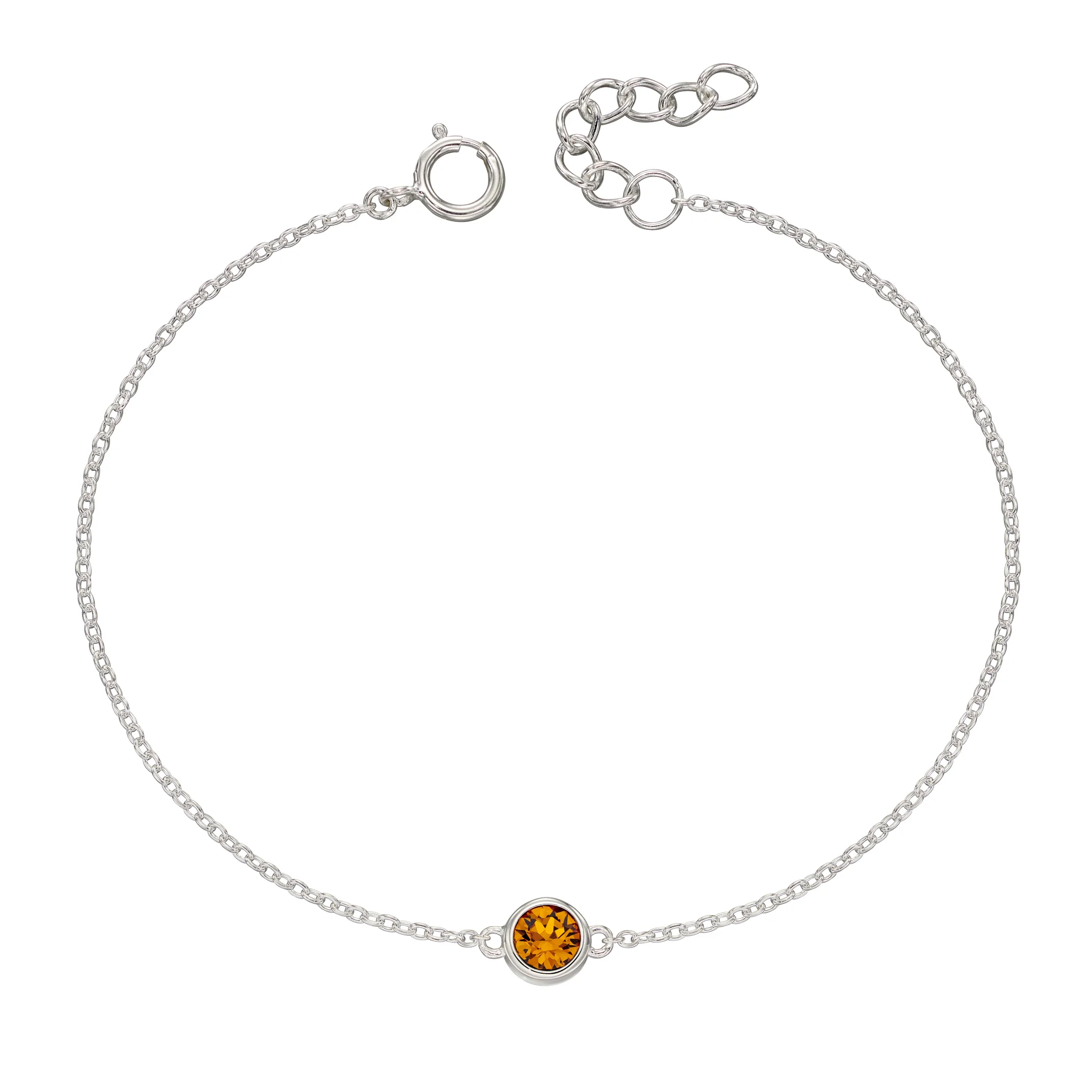 Silver bracelet with crystal birthstone with gift box - Image 11
