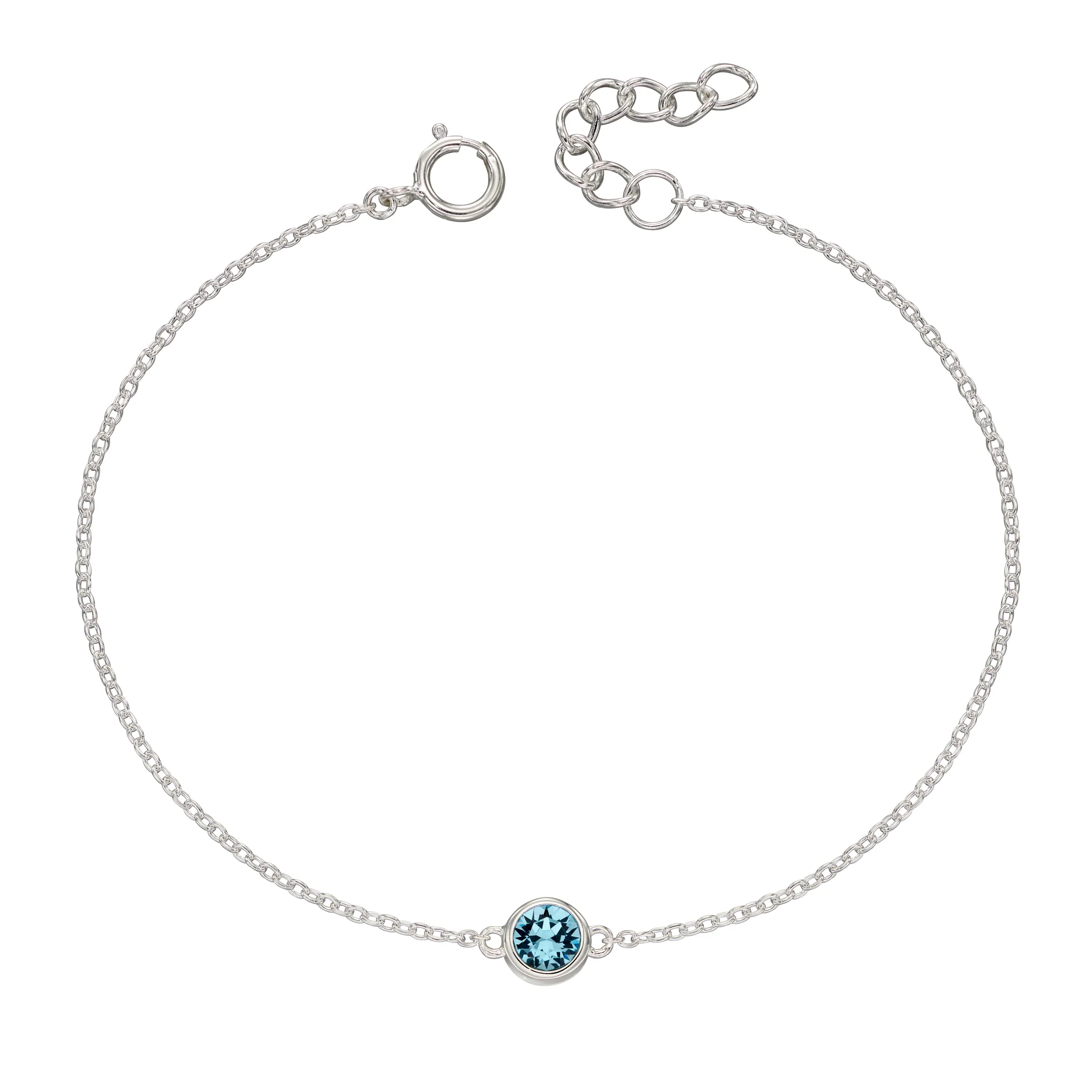Silver bracelet with crystal birthstone with gift box - Image 3