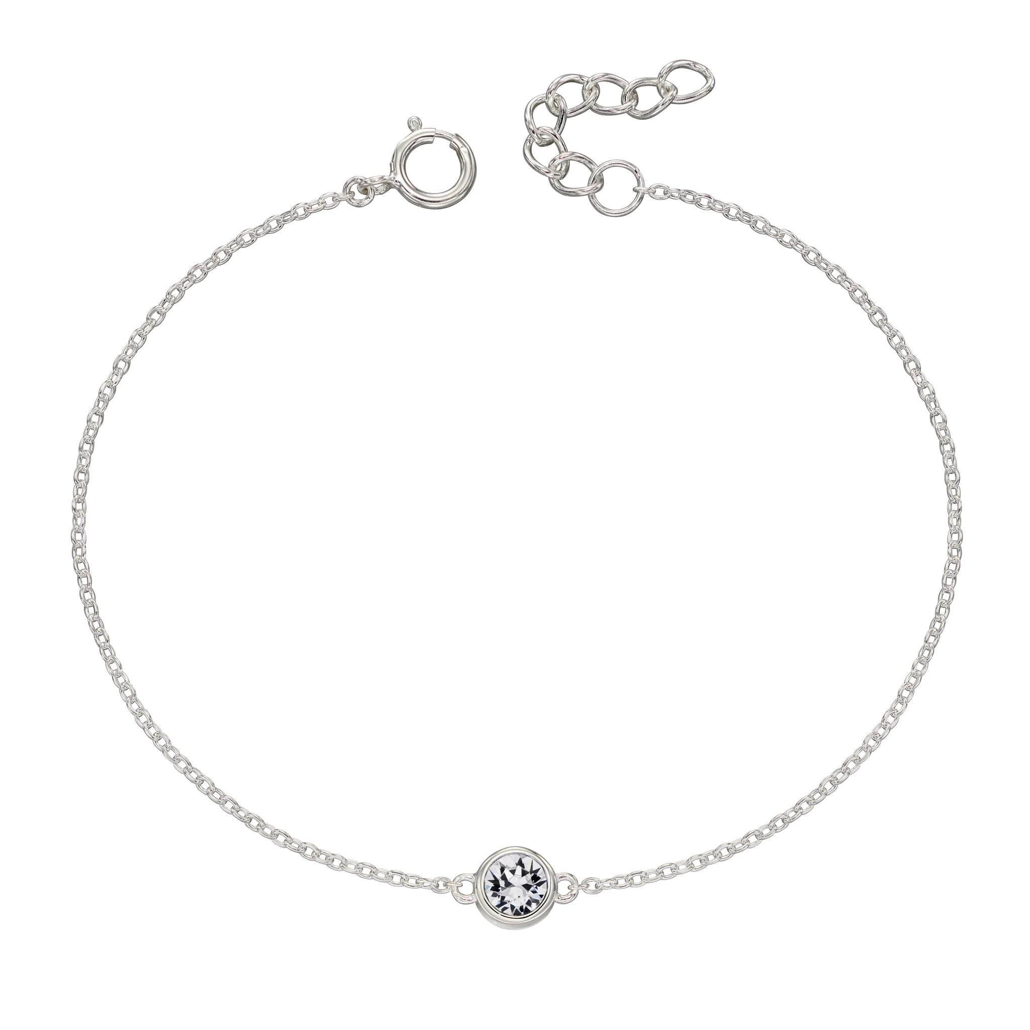 Silver bracelet with crystal birthstone with gift box - Image 4
