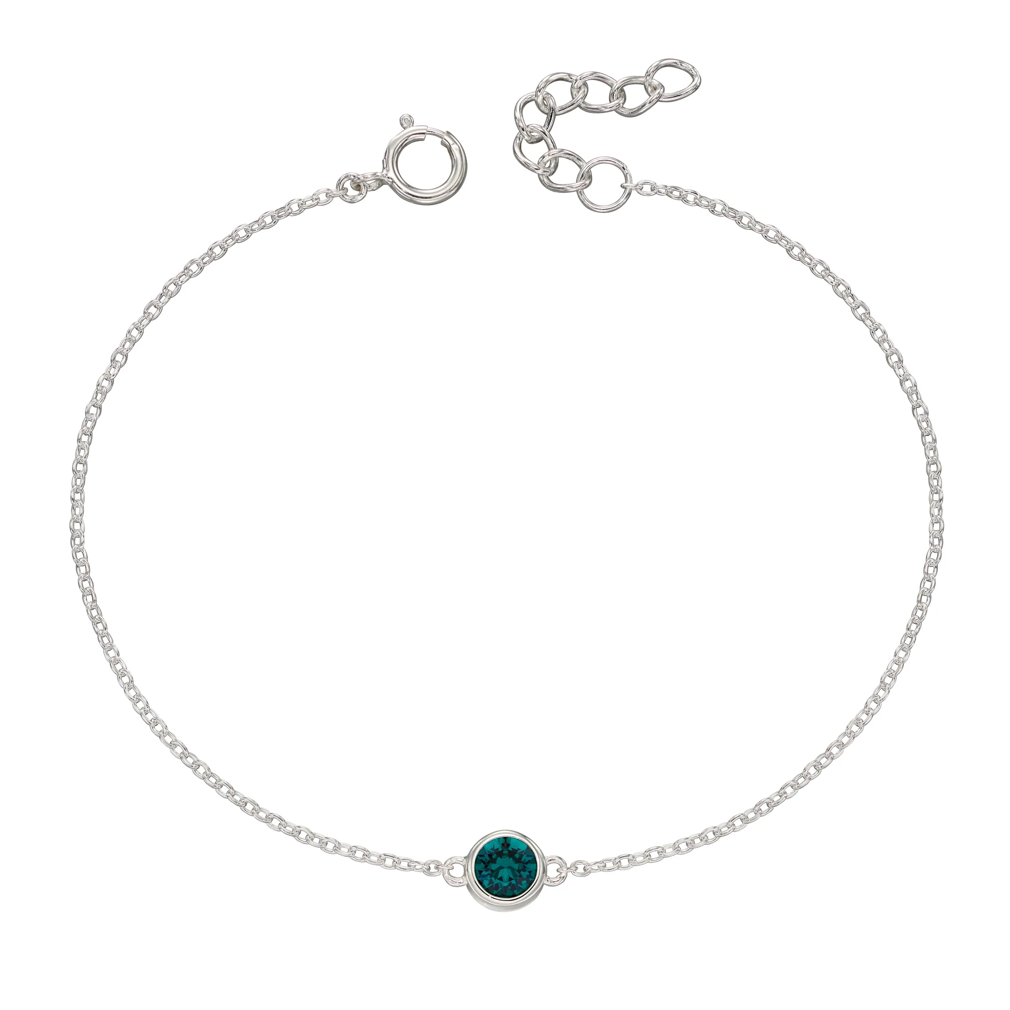 Silver bracelet with crystal birthstone with gift box - Image 5