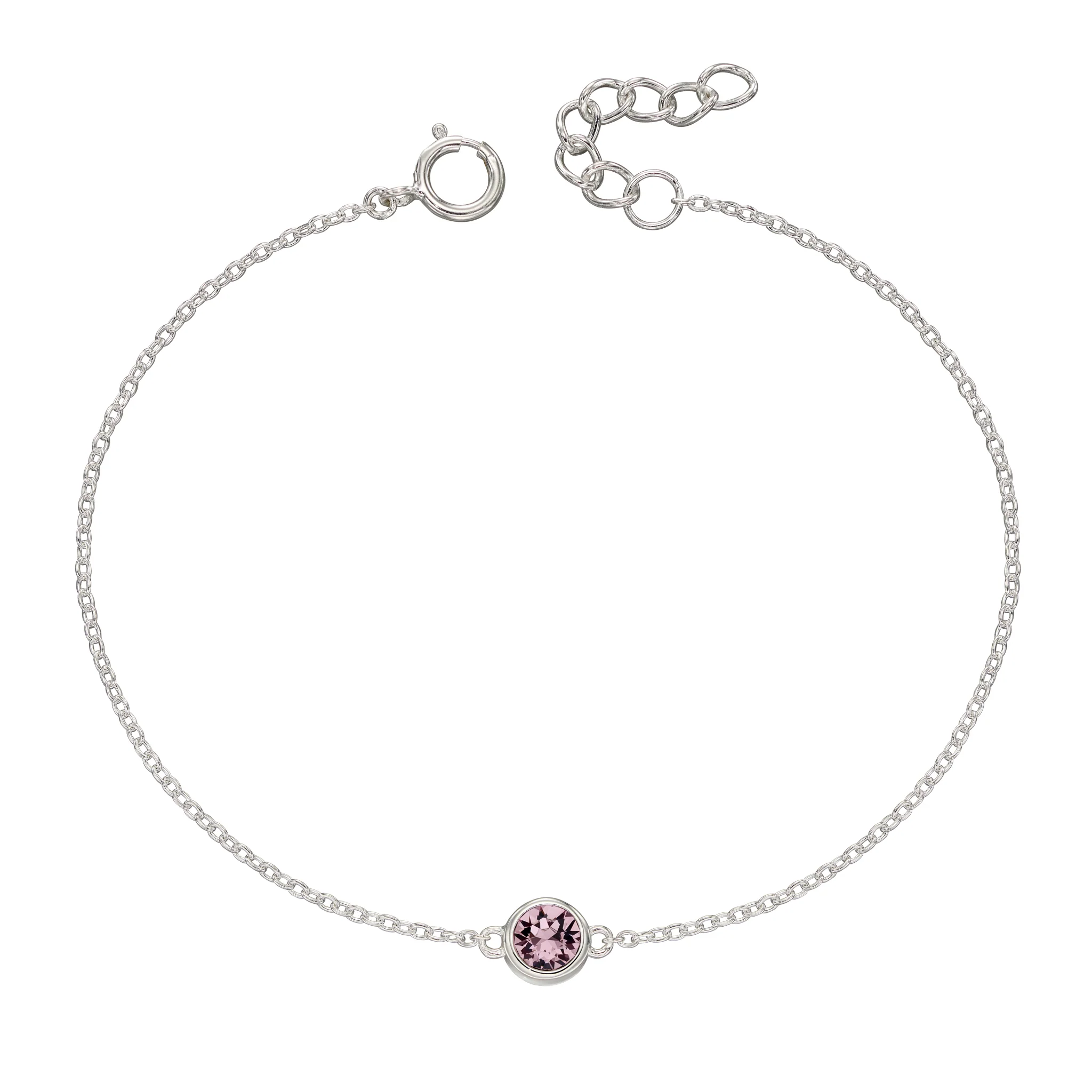 Silver bracelet with crystal birthstone with gift box - Image 6