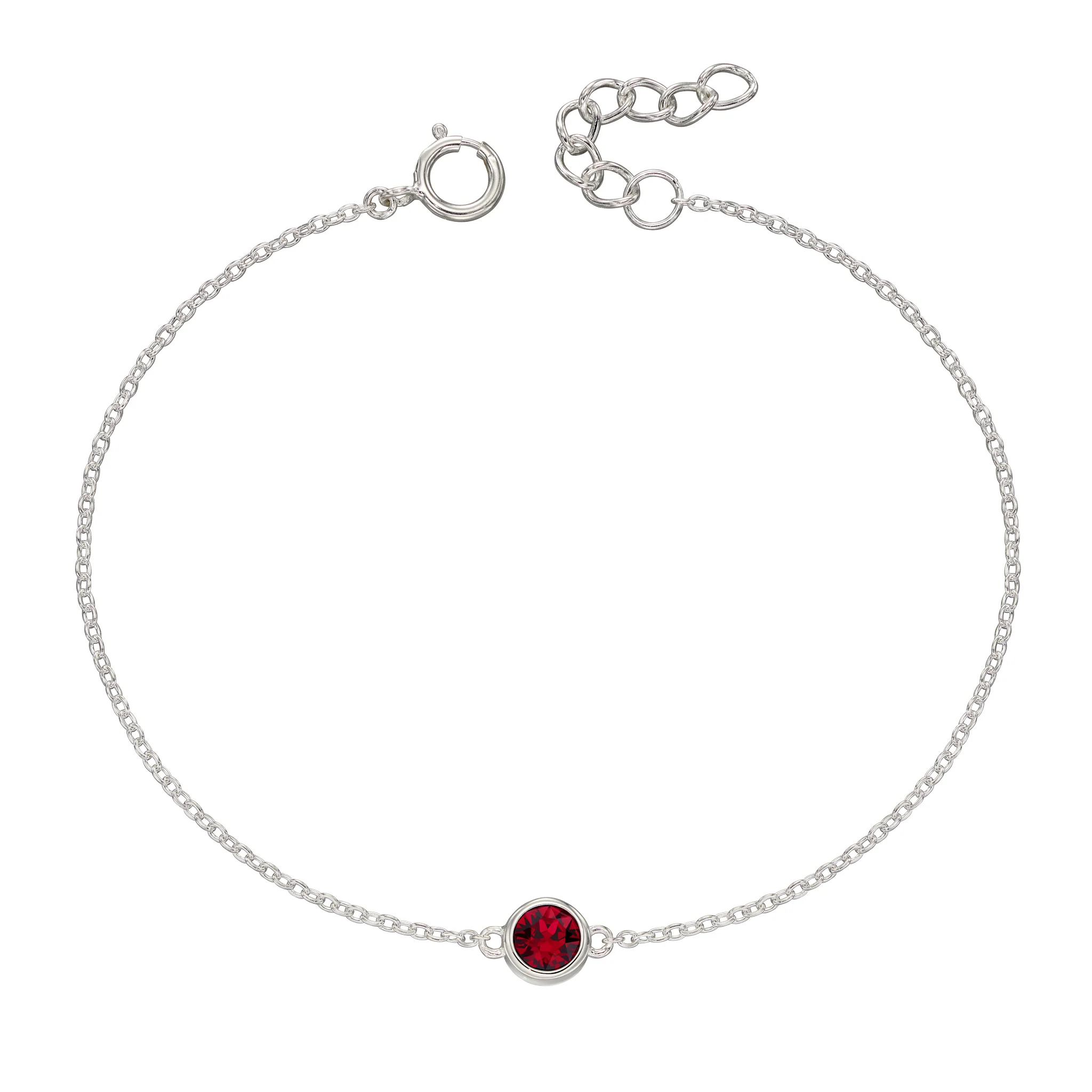 Silver bracelet with crystal birthstone with gift box - Image 7