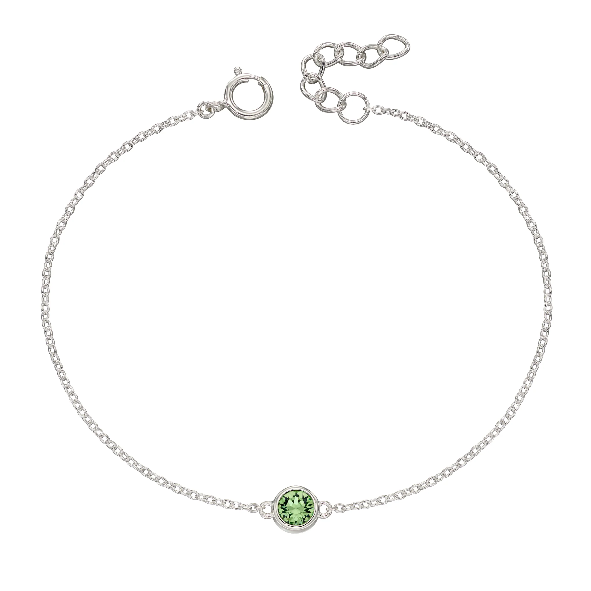 Silver bracelet with crystal birthstone with gift box - Image 8