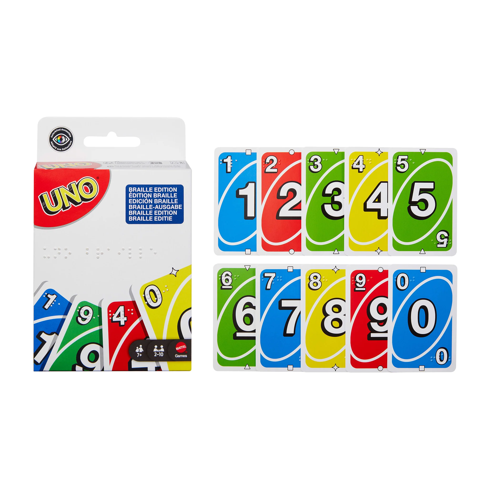 Uno card game with braille